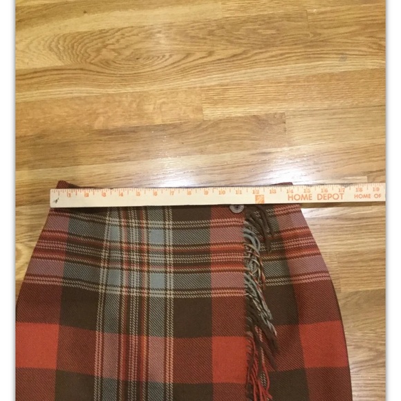 Rare Classic Ralph Lauren Country Plaid Wrap wool Skirt, Sz S/M, Vintage - Picture 4 of 13